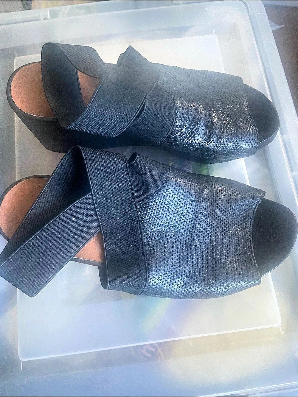Gentle Souls Gisele Wedge Slide Black Sandals Medium